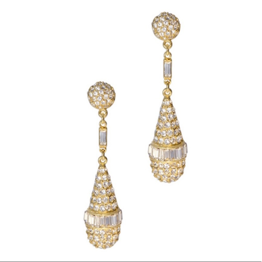 Gold Swarovski Crystal Teardrop Earrings
